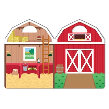 Książeczka Farma z naklejkami wielokrotnego użytku 19408-Melissa & Doug, naklejki