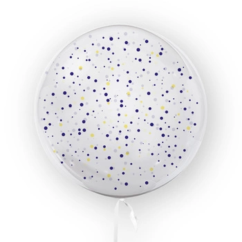 BALON 45 CM – "KROPKI" NIEBIESKI & ŻÓŁTY Tuban