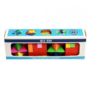 Gumki do ścierania, puzzle 3D, 4 szt. Dziki Niedźwiedź, 3+, Rex London