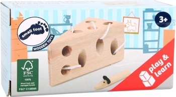 Sznurowanie, ser i mysz, 11053-small foot design, gry drewniane, zabawki zręcznościowe