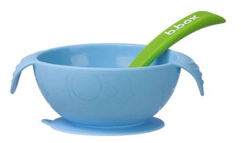 Silikonowa miseczka z przyssawką i łyżeczką, Ocean Breeze, b.box