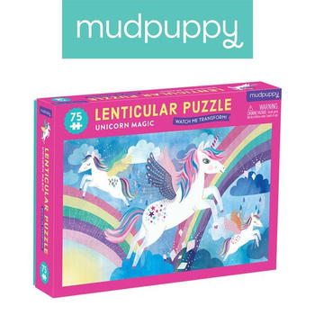 Mudpuppy Puzzle soczewkowe z ruchomym obrazkiem 3D Magiczne jednorożce 75 elementów 5+